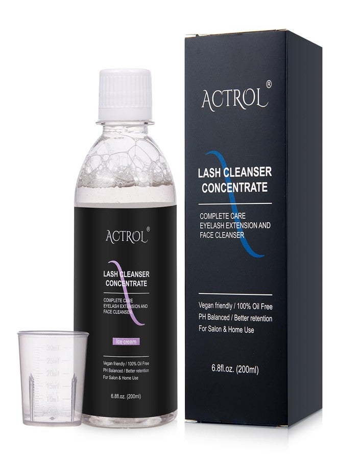 ACTROL Eyelash Cleanser Concentrate 200ml Ice Cream Professional Lash Shampoo Foaming Cleanser DIY Paraben & Sulfate Free Non-lrritating Wash for Extensions Lashes with Salon Home Care-Makes 20 Bottles - Image 1